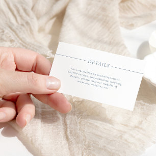 Carte D'accompagnement Lignes modernes Dusty bleu et blanc Détails de la 