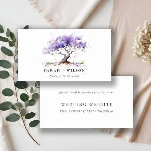 Carte D'accompagnement Lilac Aquarelle Jacaranda Arbre Site Mariage