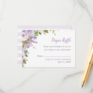 Carte D'accompagnement Lilac Baby shower floral feuille de rousseur