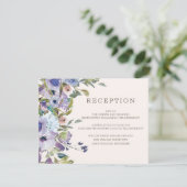 Carte D'accompagnement Lilac Dusty Blue Boho Réception de mariage floral (Debout devant)