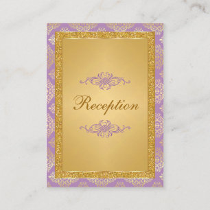 Carte D'accompagnement Lilac, FAUX Parties scintillant Damask Scroll Cart