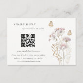 Carte D'accompagnement Lilac Fleur sauvage Fern Foliage Mariage QR Code R (Devant)