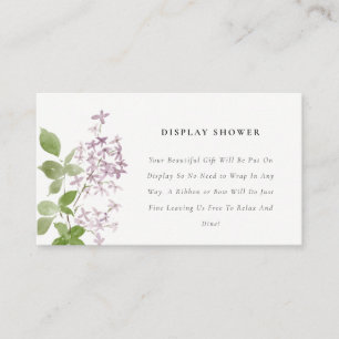 Carte D'accompagnement Lilac Floral Garden Display Baby shower de douche