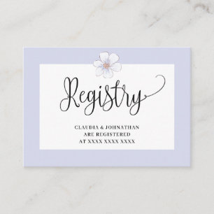 Carte D'accompagnement Lilac Floral Registry Baby Shower n'est pas la bon