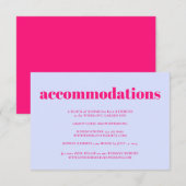 Carte D'accompagnement Lilac Pink Minimalist Wedding Accommodations (Devant / Derrière)