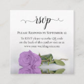 Carte D'accompagnement Lilac Purple Rose Mariage élégant RSVP QR Code (Devant)