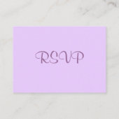 Carte D'accompagnement LILAC PURPLE Wedding RSVP Response Card (Dos)