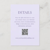 Carte D'accompagnement Lilac QR Code moderne Mariage élégant (Devant)