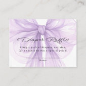 Carte D'accompagnement Lilac Sheer Bow Diaper Raffle Chic (Devant)