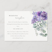 Carte D'accompagnement Lilac Succulent Eucalyptus Faune Réception de mari (Devant)