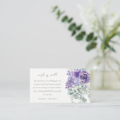 Carte D'accompagnement Lilac Succulent Mariage Botanique Souhaite bien (Debout devant)