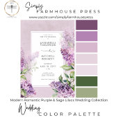 Carte D'accompagnement Lilacs de Mariage moderne romantique violet