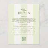 Carte D'accompagnement Lime Green Wedding Details (Devant)