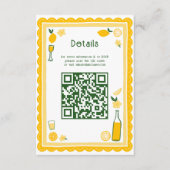 Carte D'accompagnement Limoncello Lemonade Mariage Personnalisé Code QR (Devant)