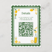 Carte D'accompagnement Limoncello Lemonade Mariage Personnalisé QR Shower (Devant)