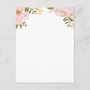 Carte D'accompagnement L'information florale rose vintage moderne de