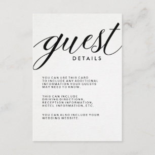 Carte D'accompagnement L'information moderne simple d'invité de