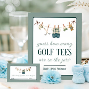 Carte D'accompagnement Linge de golf pour bébé, Nouveau à la Fête de Bébé