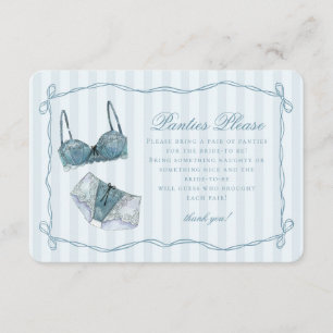 Carte D'accompagnement Lingerie Bleue Cadeau Linge de Nuit S'il Vous Plaî