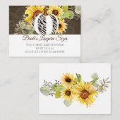 Carte D'accompagnement Lingerie Fête des mariées Zebra Citrouille sur Sun (Devant / Derrière)