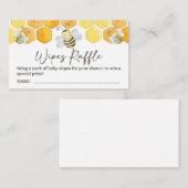 Carte D'accompagnement Lingettes pour bébé Raffle Billets Miel Bee Douche (Devant / Derrière)