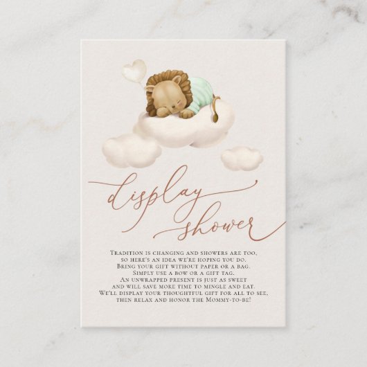 Carte D'accompagnement Lion sur Cloud Display Showcase Card (Devant)