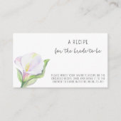 Carte D'accompagnement Lis calla blanc - Recette pour la future mariée (Devant)