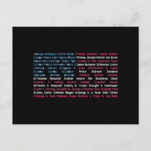 Carte D'accompagnement Liste 46 présidents américains des États-Unis s'am