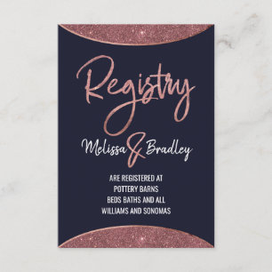 Carte D'accompagnement Liste de cadeaux circulaire rose de bleu marine de