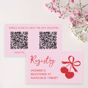 Carte D'accompagnement Liste de cadeaux de baby shower "Elle est la ceris