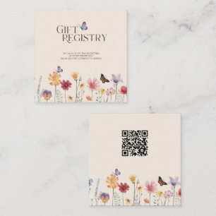 Carte D'accompagnement Liste de cadeaux de baby shower Papillon Fleur Sau