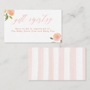 Carte D'accompagnement Liste de cadeaux de bébé Peaches Cute Baby Shower