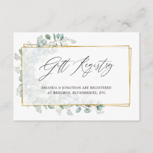 Carte D'accompagnement Liste de mariage aquarelle eucalyptus