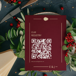 Carte D'accompagnement Liste de mariage automne bordeaux