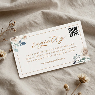 Carte D'accompagnement Liste de mariage cadeau code QR fête de mariage fl
