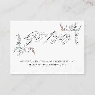Carte D'accompagnement Liste de mariage hivernale avec verdure