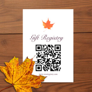Carte D'accompagnement Liste de mariage Maple Leaf Autumn Bridal Shower