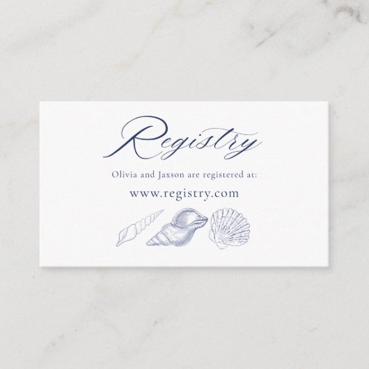 Carte D'accompagnement Liste de mariage nautique (Devant)