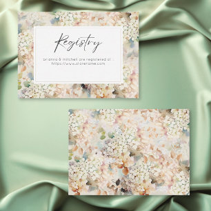 Carte D'accompagnement Liste de mariage romantique neutre vintage hydrang