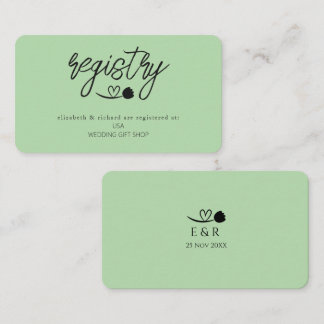 Carte D'accompagnement Liste de mariage simple et élégant