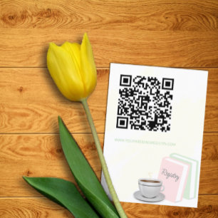 Carte D'accompagnement Liste de mariage Tea & Books pour la réception de