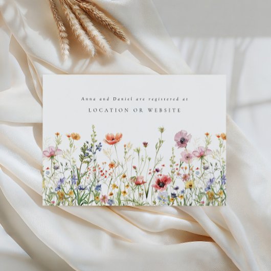 Carte D'accompagnement Liste de mariage Wildflower