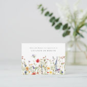 Carte D'accompagnement Liste de mariage Wildflower (Debout devant)