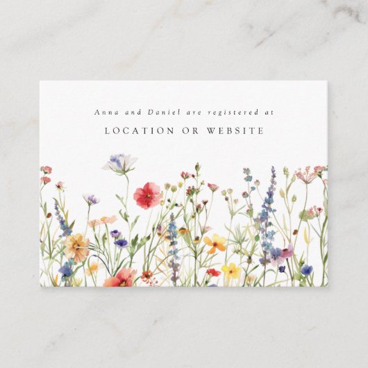 Carte D'accompagnement Liste de mariage Wildflower (Devant)