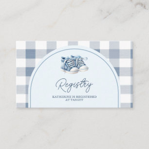 Carte D'accompagnement Liste de naissance Baby Shower Chaussures Bleues G