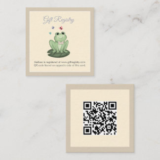 Carte D'accompagnement Liste de naissance grenouille beige neutre