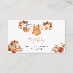 Carte D'accompagnement Liste de naissance vêtements Bébé fille tombant am
