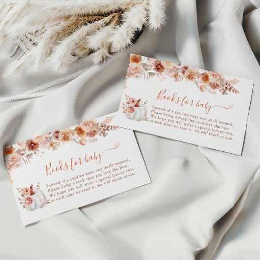 Carte D'accompagnement Little Citrouille Fall Floral Livres pour bébé