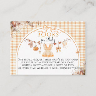 Carte D'accompagnement Little Citrouille Floral Bow Fall Baby shower Book