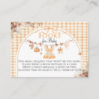 Carte D'accompagnement Little Citrouille Floral Bow Fall Baby shower Book
